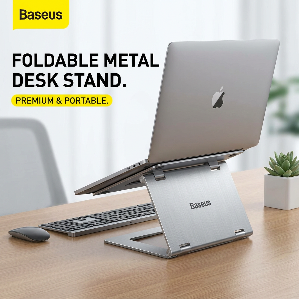 بيسوس حامل مكتب معدني قابل للطي