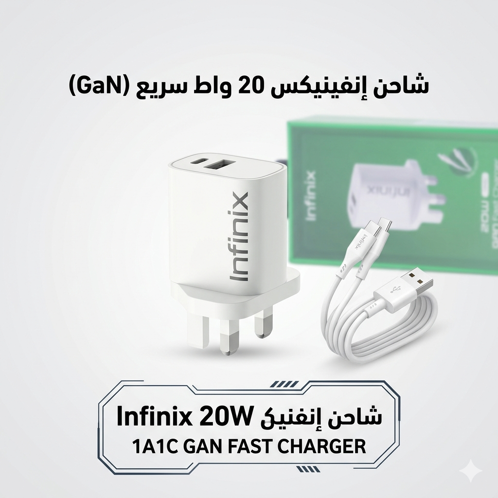 Infinix 20W 1A1C GaN Fast Charger